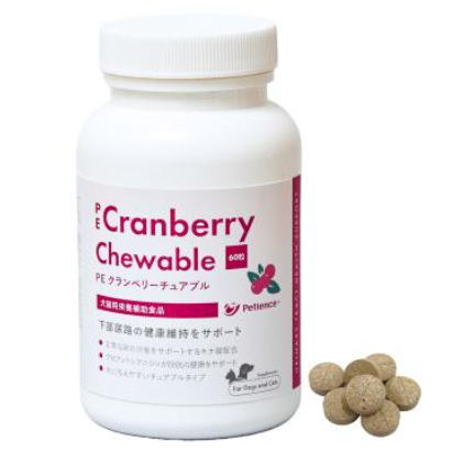 【サプリメント】PE クランベリー チュアブル 犬猫用 60粒 QIX