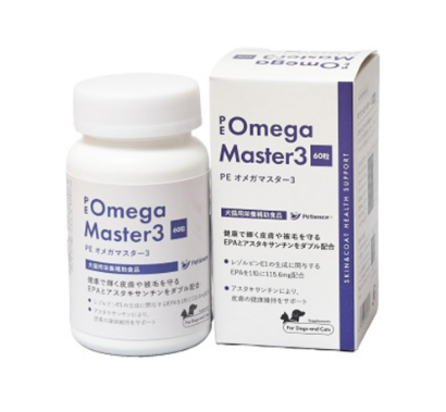 【サプリメント】PE オメガマスター3 犬猫用 60粒 QIX