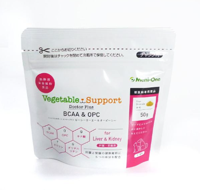 ドクタープラス〈BCAA&OPC〉 犬猫用 サプリメント 50g 細粒タイプ 肝・腎ケア メニワン
